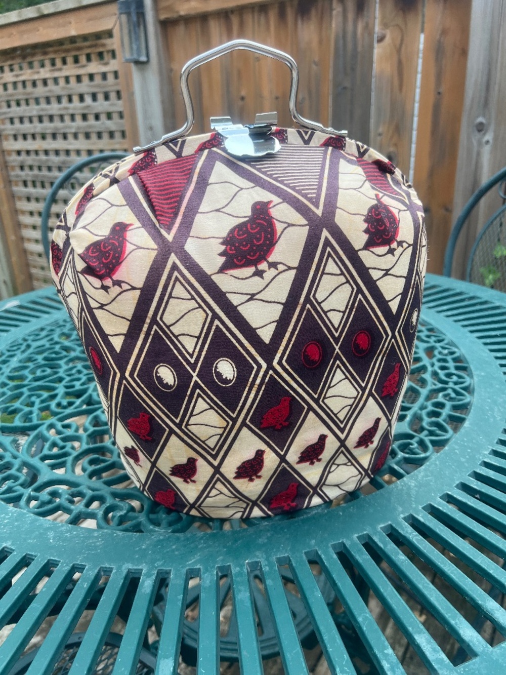 Tea Pot Cosy Carrier Carriage Cozy Padded Batik Bird